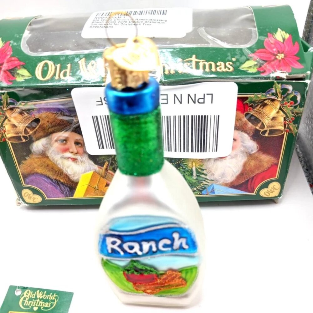 Old World Christmas Ranch Dressing Blown Glass Christmas Ornament